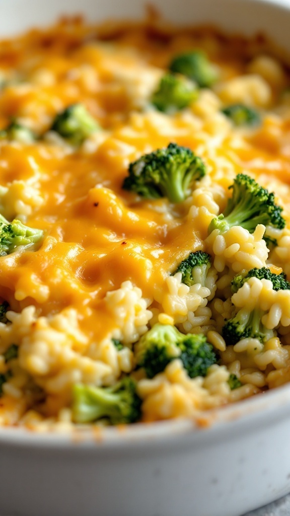 Baked Cheesy Broccoli and Rice Casserole