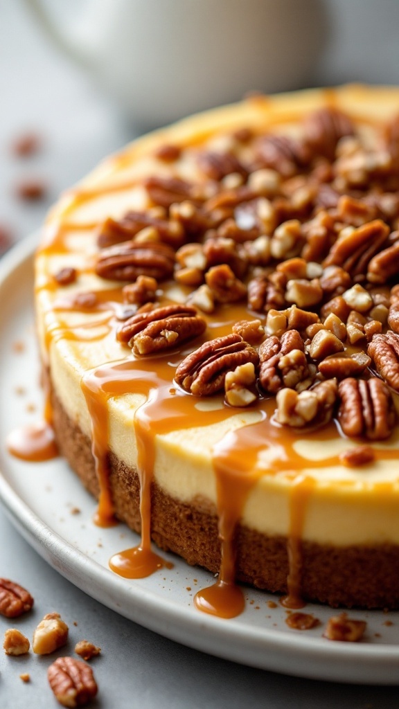 Caramel Pecan Cottage Cheese Cheesecake