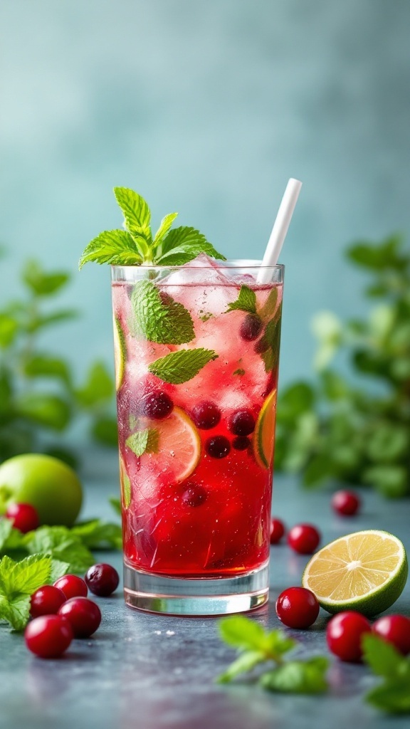 Cranberry Mojito Mocktail