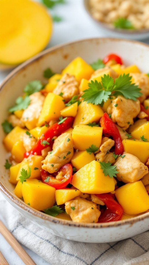 Mango Chicken Stir Fry with fresh ingredients