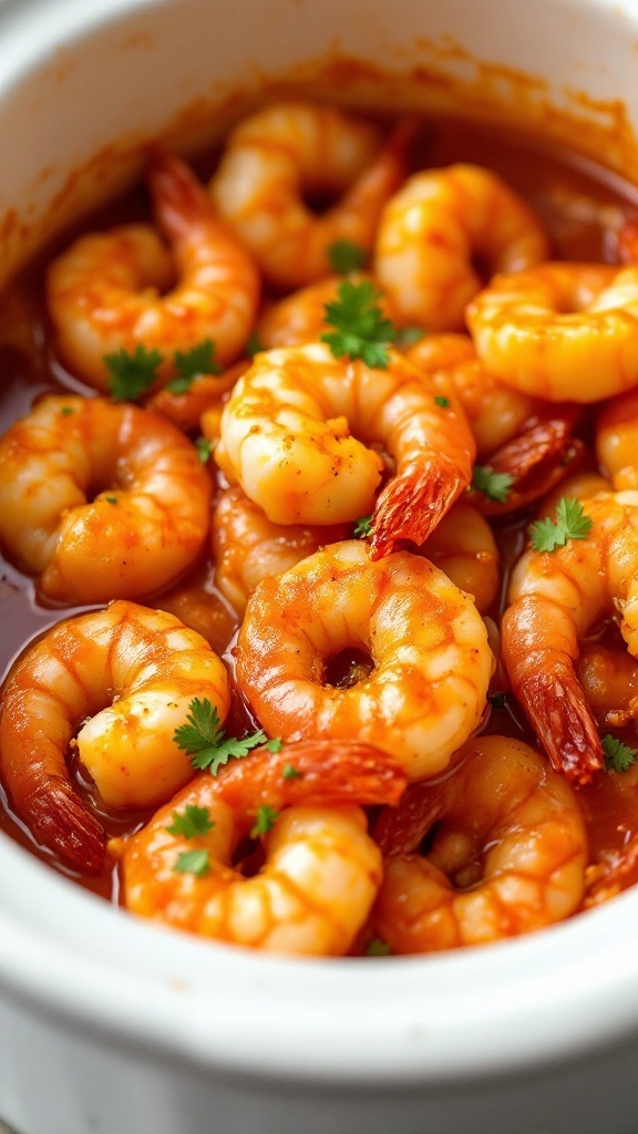 A delicious dish of Sweet Chili Garlic Shrimp, garnished with cilantro.