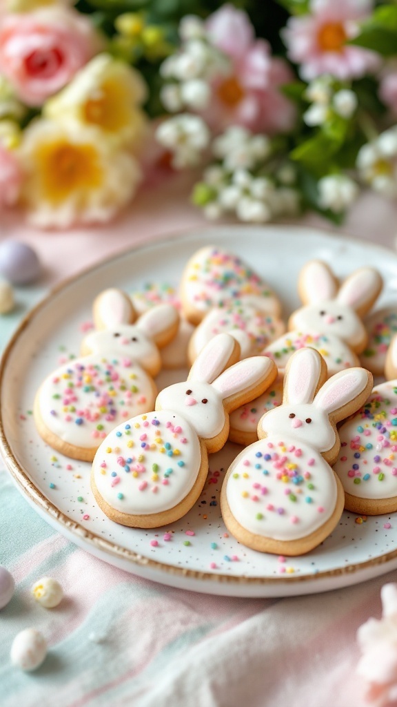 Decorated almond sugar cookies for Easter.