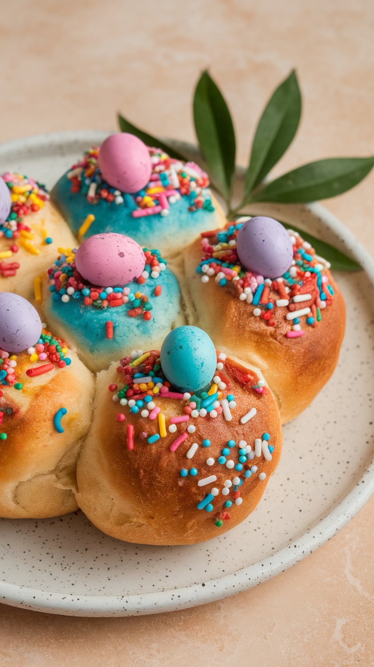 Resurrection Rolls are colorful and festive Easter treats made from crescent roll dough, marshmallows, and sprinkles.