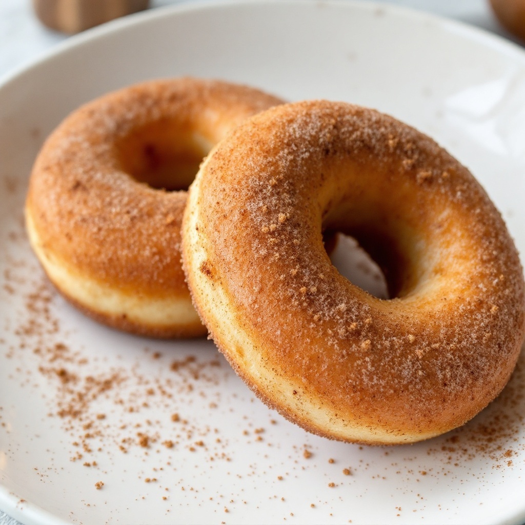 Delicious apple cider donuts coated with cinnamon sugar