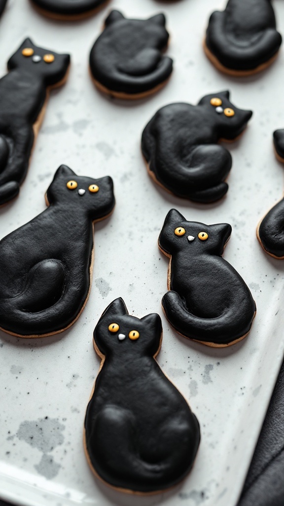 Black cat silhouette sugar cookies