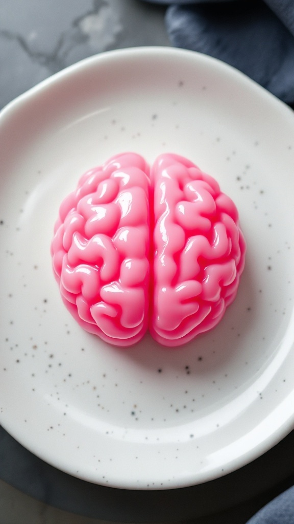 Bloody Brain Jello Mold dessert for Halloween