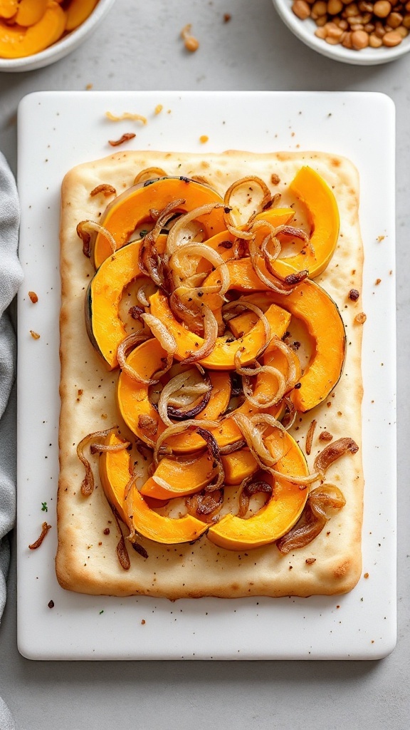 Butternut squash and caramelized onion flatbread