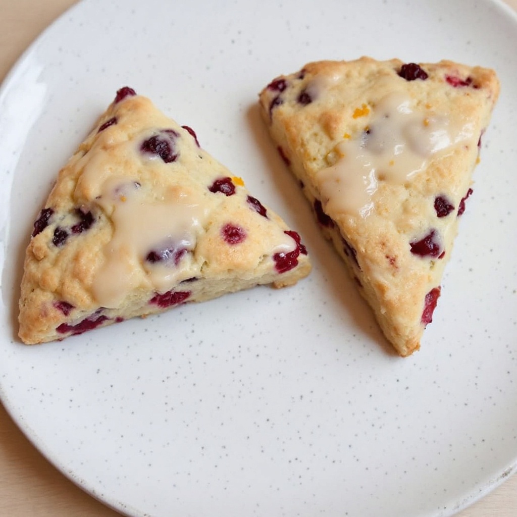 Cranberry-Orange scones on a plate