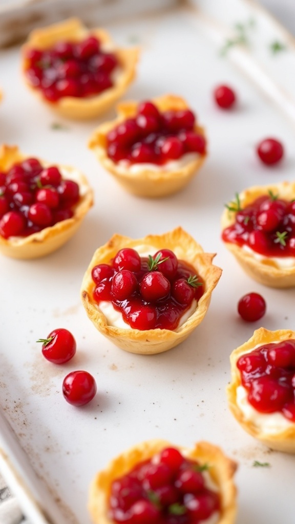 Cranberry Brie Bites In Puff Pastry