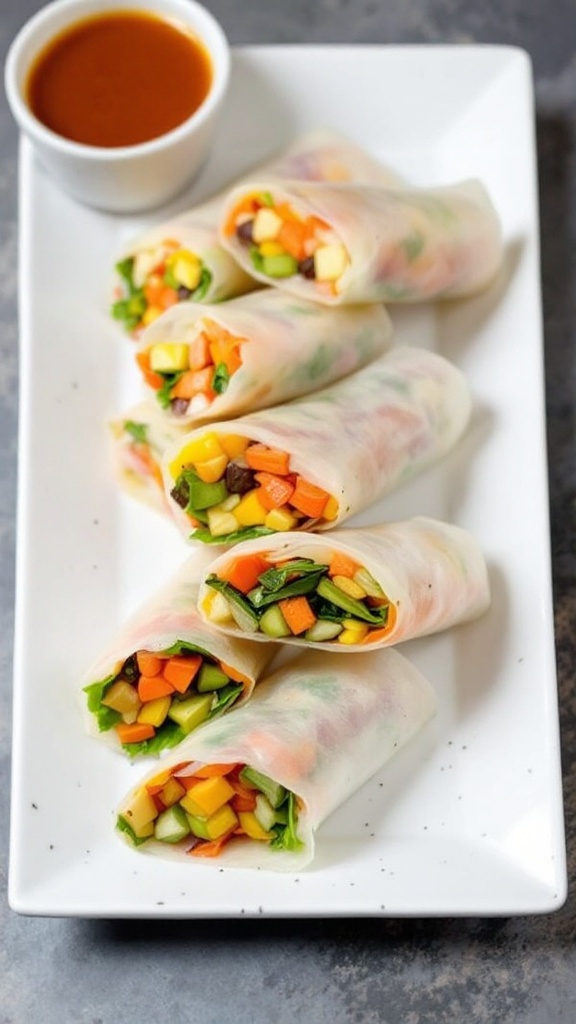 Harvest Vegetable Spring Rolls with Maple Dipping Sauce