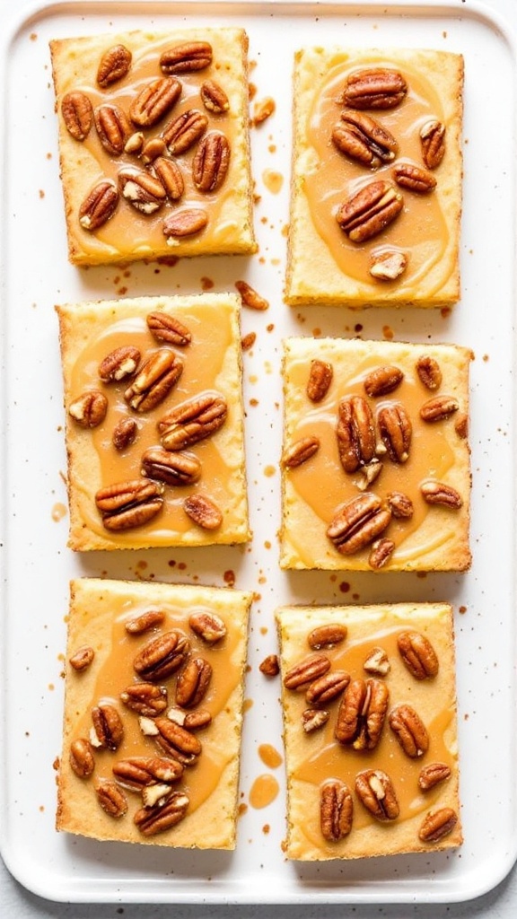 Cookies topped with a maple glaze and pecans