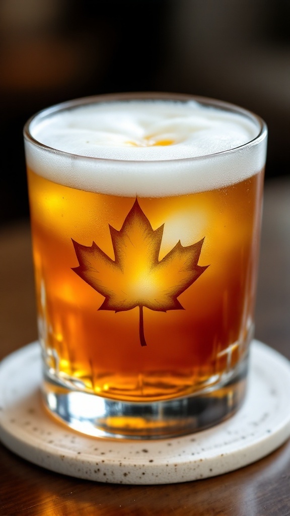 A refreshing Maple Whiskey Sour cocktail served in a glass