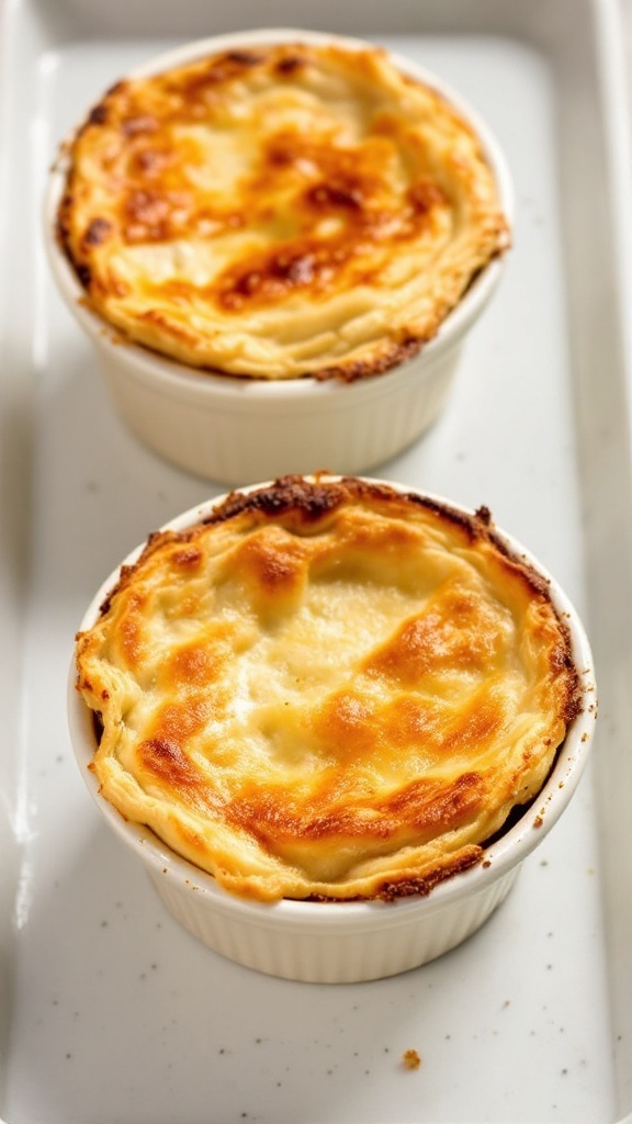 Mini turkey pot pies in ramekins