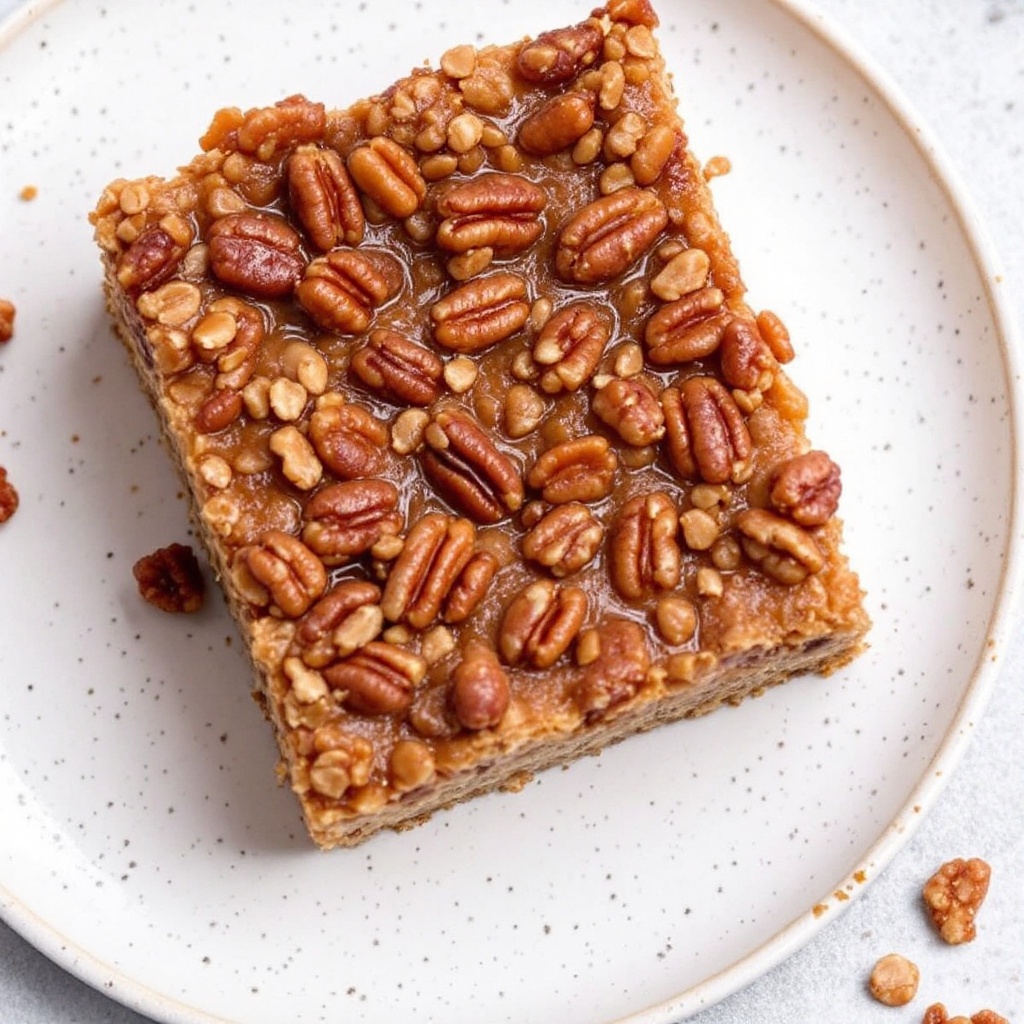 Pecan Pie Breakfast Bars on a plate