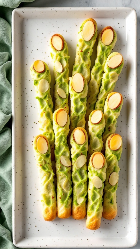 Severed witch finger breadsticks on a plate