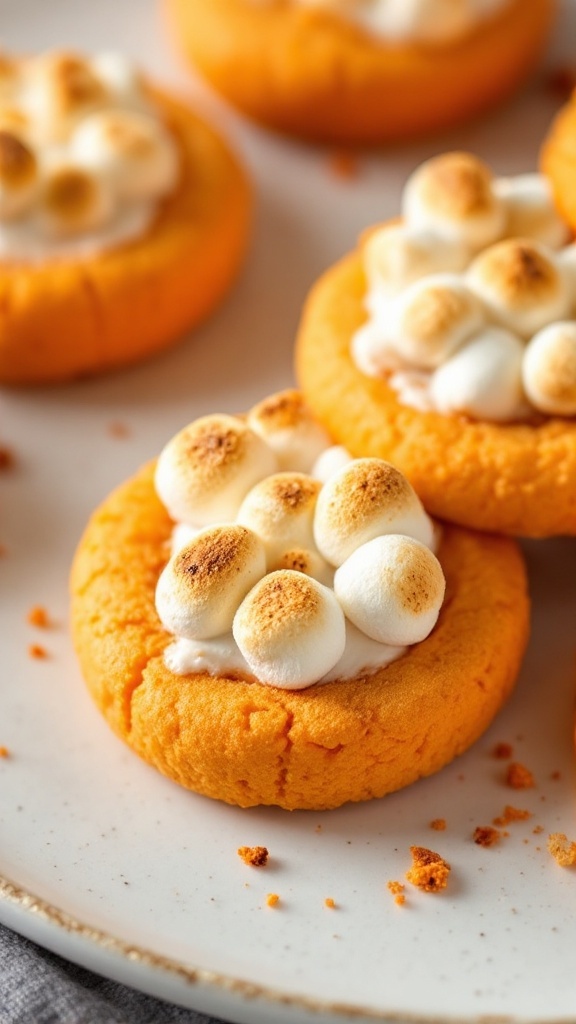Sweet Potato Marshmallow Cookies on a plate