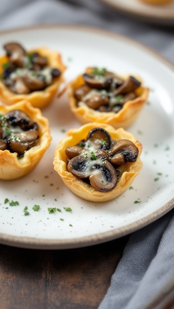 Wild Mushroom Tartlets with Gruyère